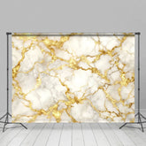Aperturee - Aperturee Shiny Gold Cracked Grey Marble Photography Backdrop